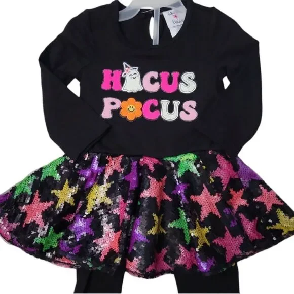 Counting Daisies Hocus Pocus Kids Sequin Dress Sz M (7/8)