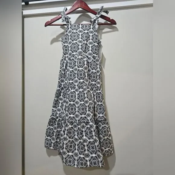 Btween Girls Ruffled Maxi Dress NWT Size 8 Black And White Matching Sunglasses