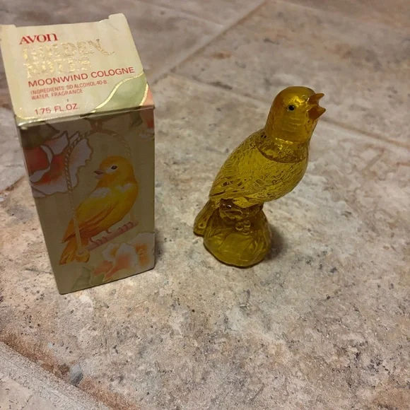 Avon Vintage Canary Golden Notes Decanter