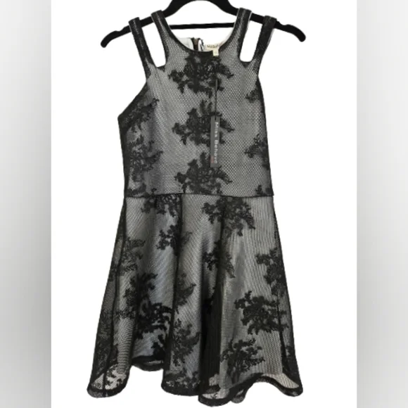 Miss Behave Girls' Adrianna Embroidered Mesh Dress NWT