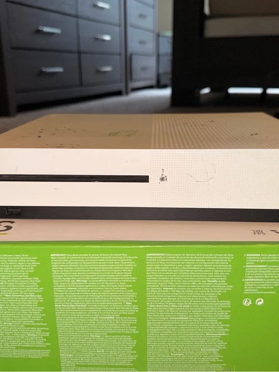 Microsoft Xbox One S Slim White Console with Black Trim