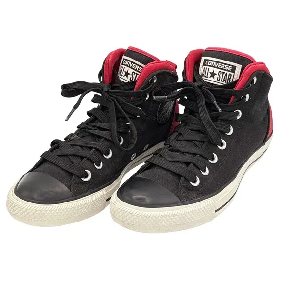 Converse Chuck Taylor All Star High Street Black Red‎ Mens 7 Mid Top 146231C