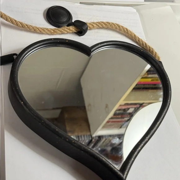 Heart-Shaped Black Wall Mirror