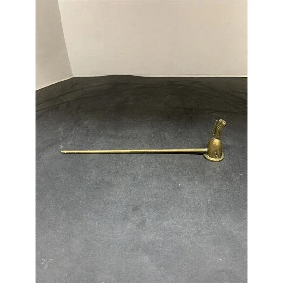 Vintage Long Handle Brass Cat Candle Flame Snuffer 9”