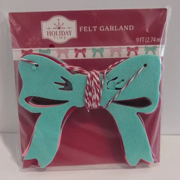 New In Package Felt Garland 9 Feet Long Vintage-style Christmas