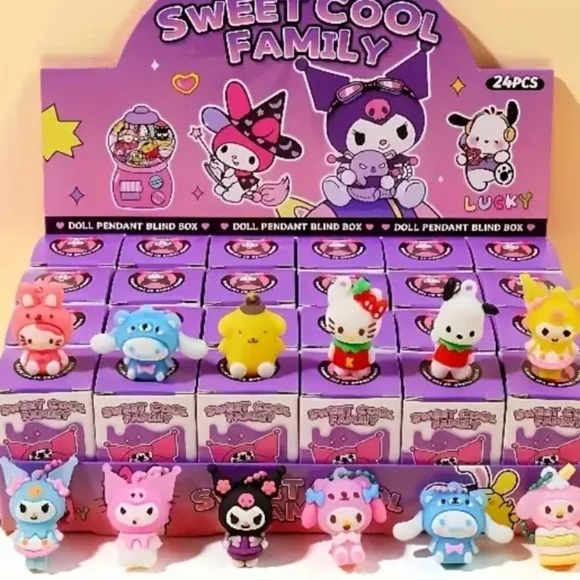Sweet Cool Family Doll Pendant Charm - Multicolor