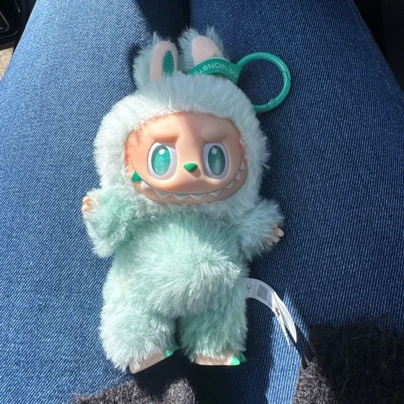 Mint Green Plush Monster Pet Toy