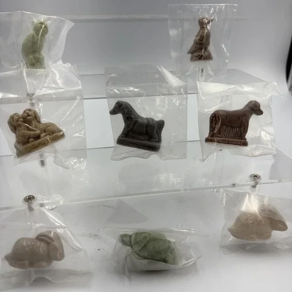Vtg Wade‎ Whimsies Red Rose Tea Pet Shop Series 8 Pcs England New Double Bunny