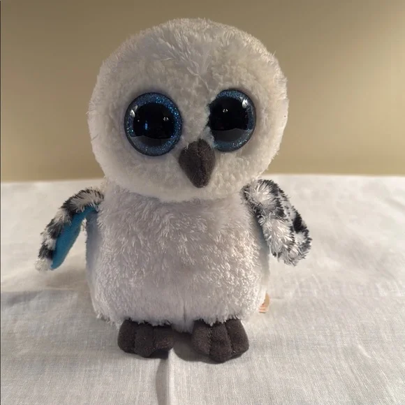 TY “Spells” White and Black Plush Owl Toy. Nice Condition