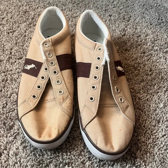 Polo Ralph Lauren Shoes Men Sz‎ 10.5 Tan Sneakers