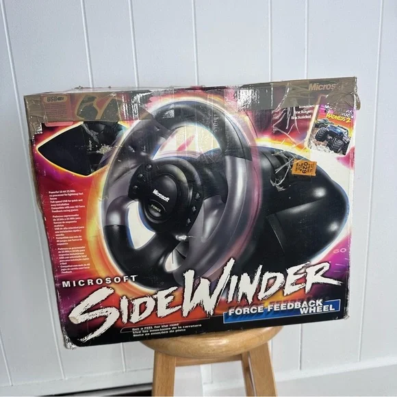 Vintage Microsoft Sidewinder Force Feedback Wheel & Pedals