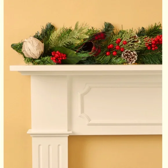 Premium Christmas Garland Features Birch Balls & Plaid by Ridgefield Home