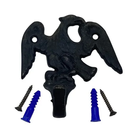 Federal Style Black Cast Iron Flying Eagle‎ Towel Robe Hat Coat Keys Hook JM172