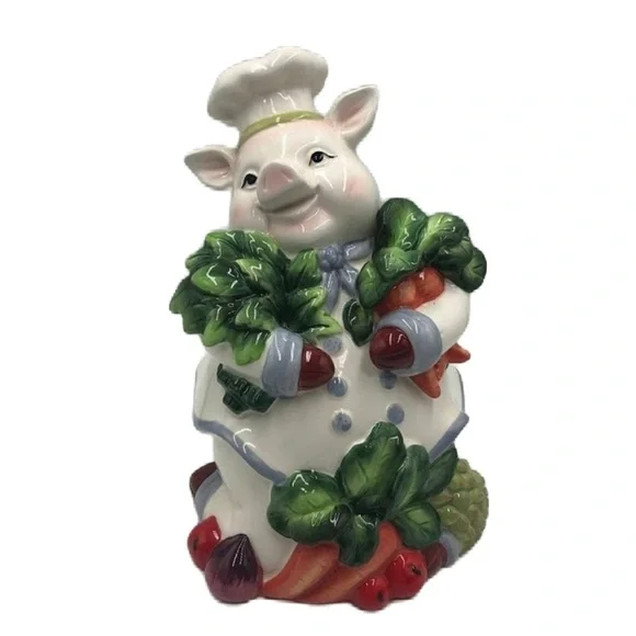 Chef Ceramic Pig Figurine Spring Collection by Corner Ruby Kitchen Décor