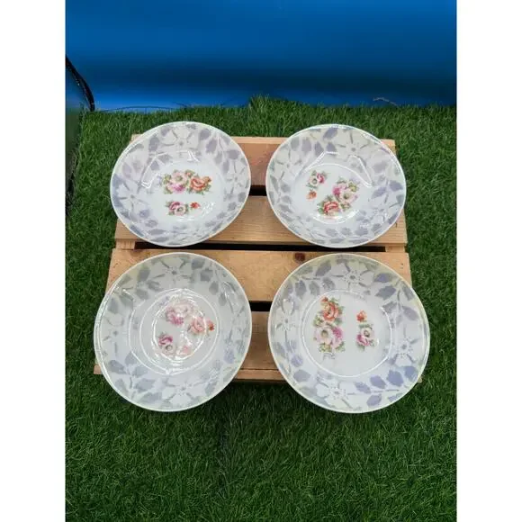 German Floral Small Bowls Set of 4-5.5” Diameter Decorative Porcelain