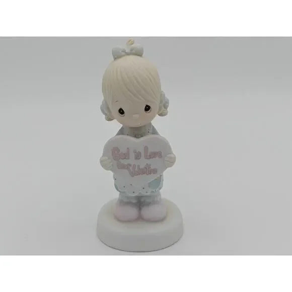 Precious Moments E7154 Enesco God Is Love Dear Valentine Girl Figurine 1981