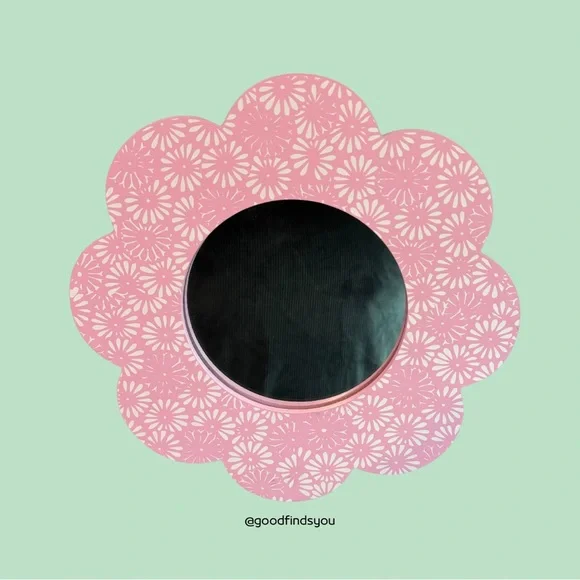 Pink and White Floral Flower Mirror