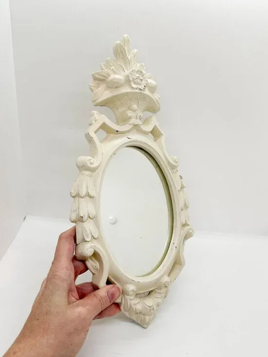 Vtg Rococo Baroque Wall Mirror Shabby Chic Distressed Romantic Goth Whimsigoth