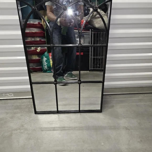 IKEA Black Arched Grid Wall Mirror