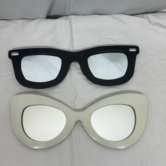 Cute Black and White Mirror Glasses Perfect Home Decor