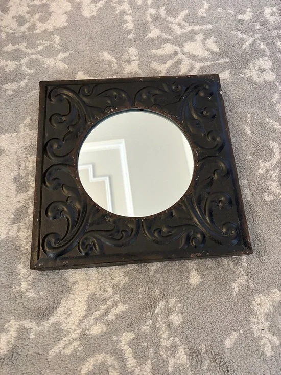 Decorative Black Ornate Square Wall Mirror