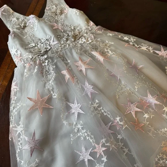 Sparkle Princess Tulle Dress w/ Stars Sz 140 (Fits 8-10 year old) Party Dress