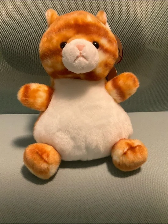 Palm Palms Party Sized Meow Kitty Orange and White Plush Cat New