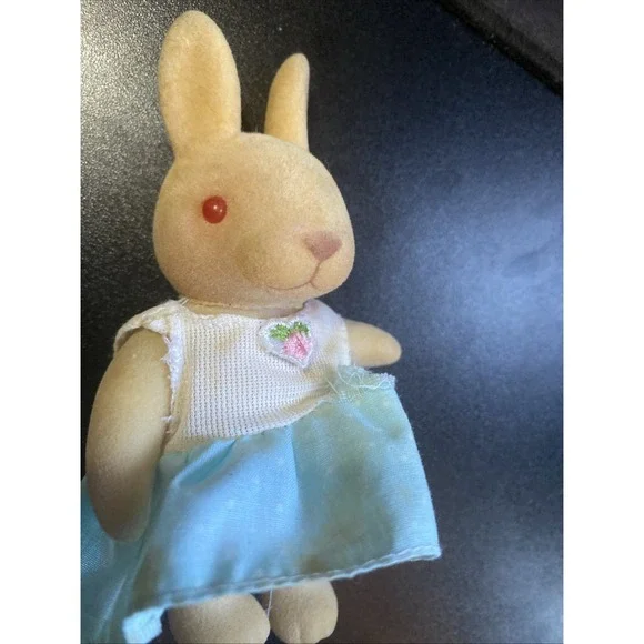 Sylvanian Vintage Red Eye Rabbit Nice Toy Rabbit Soft Vintage