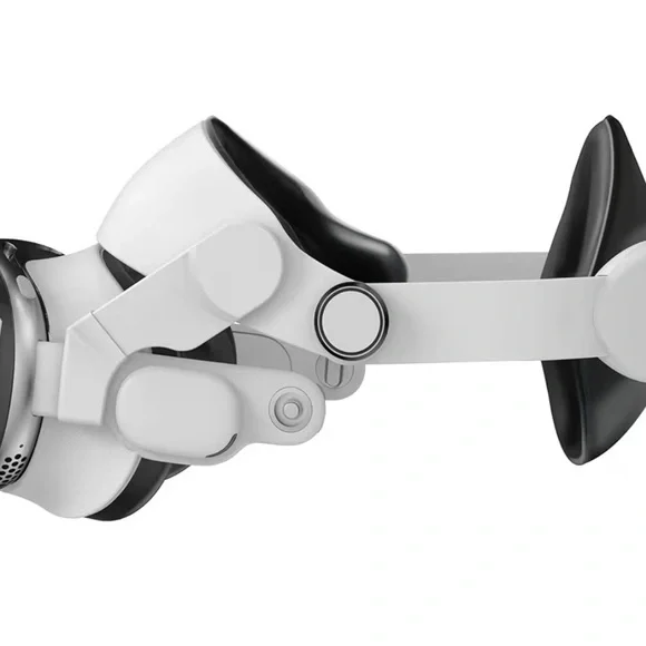 White VR Headset with Adjustable Straps compatible with Apple Vision WP1374