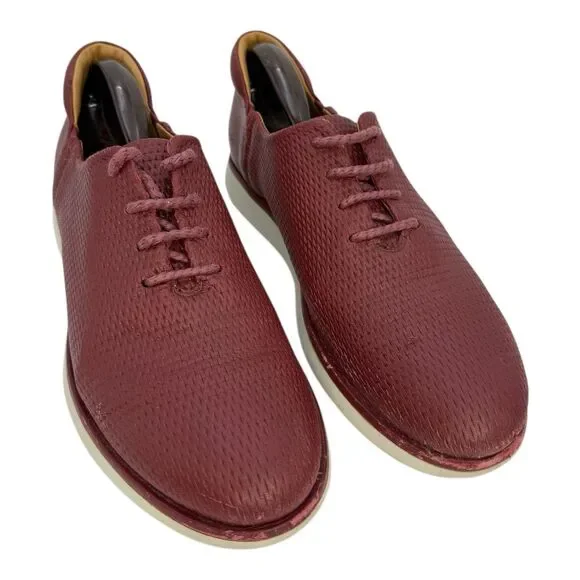 GIORGIO ARMANI Men’s Leather Sneakers Shoes Dark Red Size 8
