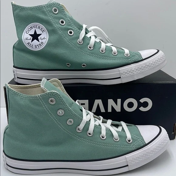 Converse Men’s High Tops in Mint Green Chuck Taylor All Star Canvas Sneakers