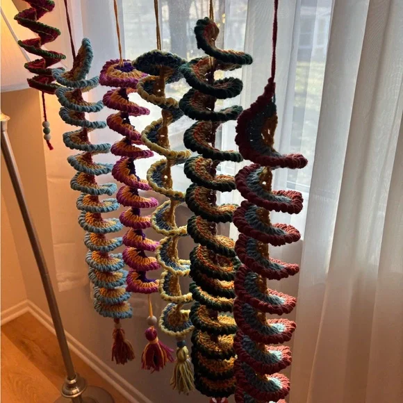 Colorful Crochet Wind Spinner holiday Decorations