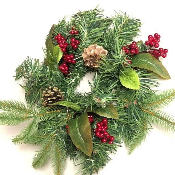 Celebrating Home Christmas Jingle Bell pine Candle Ring