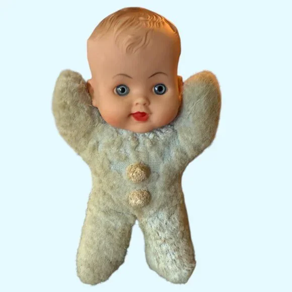 1950's Baby Boy Plush Body Rubber Head