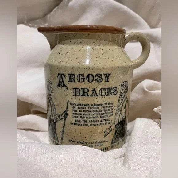 Argosy Braces Vintage Cream and‎ Brown Jug