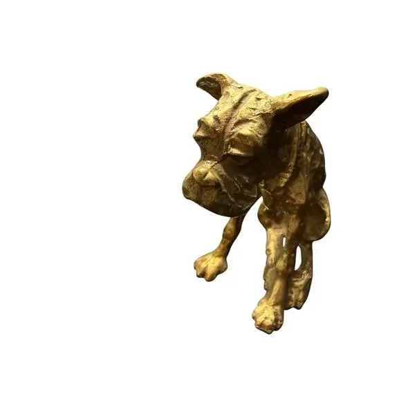 Brass Boxer Figurine Vintage 4”
