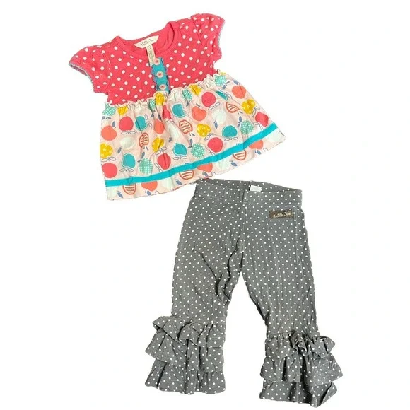Matilda JaneSize 12-18 mo Sweet To The Core Tunic And Gray Polka Dot Leggings‎