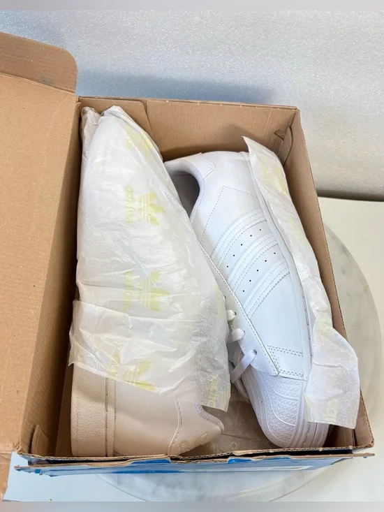 NEW IN BOX ADIDAS SUPERSTAR WHITE/WHITE Sz. 12. OFFERS WELCOME