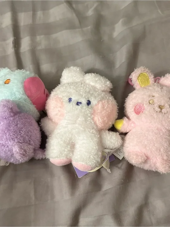 Plush White & Pink Small Pet Toy - Soft Cuddly Plushie
