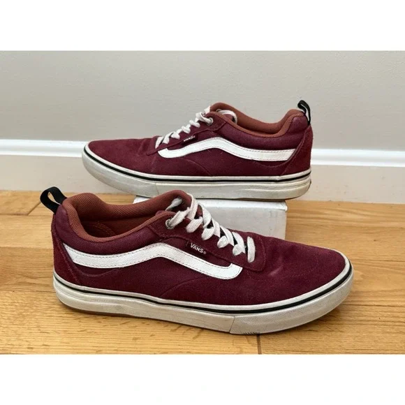 Vans‎ Men's Sz 8.5 Kyle Walker Maroon Red /White Old Skool Sneakers Shoes 721454