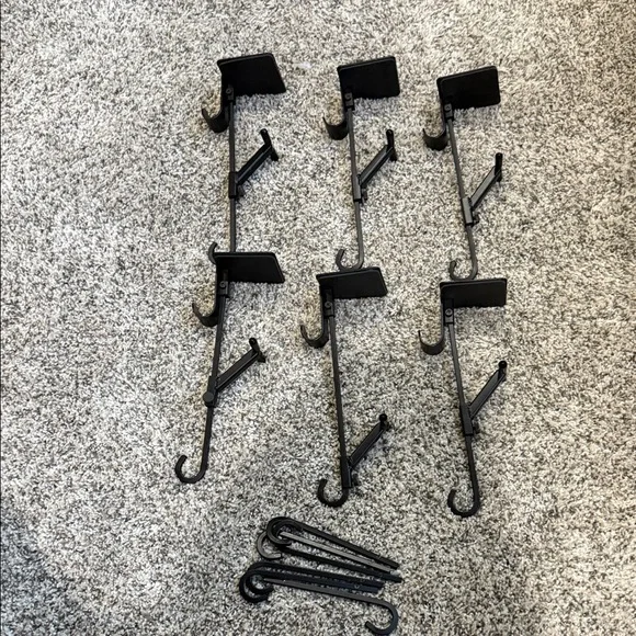 Set of Black Mantel Greenery and Christmas Stocking Clamps.