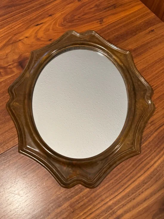 Decorative Brown Starburst Wall Mirror Made In Italy 13.5” x 11.5”