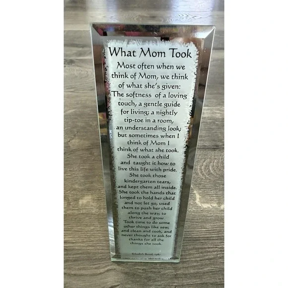 What Mom Took Frosted Glass Mirror Sign 2.25X7