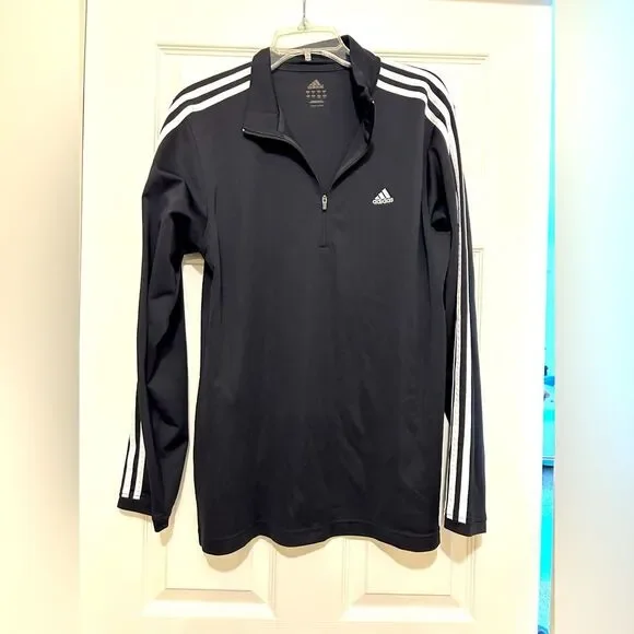 Adidas men’s Black and White Quarter Zip Pullover Size L