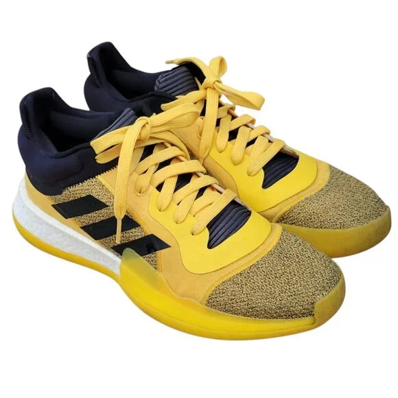 adidas Marquee Boost Low Men's Basketball Sneakers Yellow Black Size 11.5