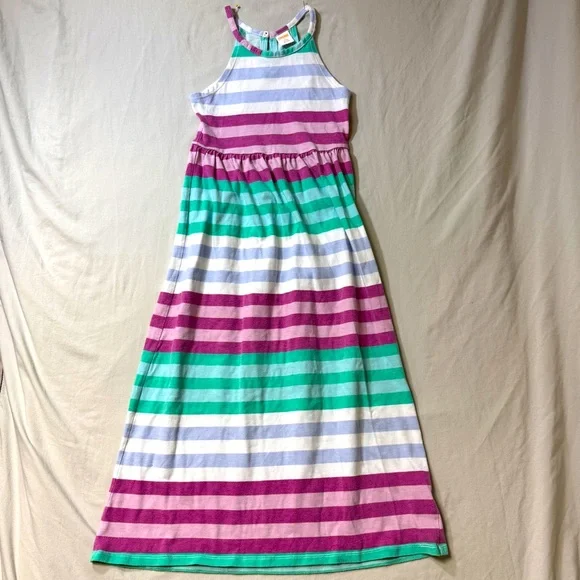 Gymboree Stripe Maxi Dress Girl Small 5-6 Easter Spring Long Pastel Summer Party
