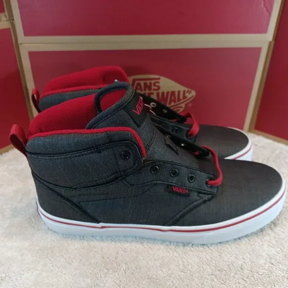 Vans Men's 5.5/Women's 7 (Youth 5.5) Atwood High Top Black Chili Pepper Red
