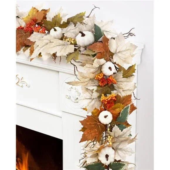 Fall Decorations for Home, 6 Ft Fall Garland for Mantle, Fall Leaves Garland