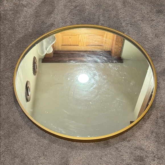 Circular 26-Inch Gold Rim Mirror