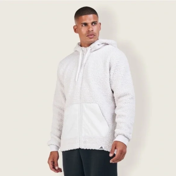 Adidas Orbit Grey Sherpa Zip Up Jacket